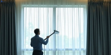 Commercial curtain steam cleaning service highvale hotels offices