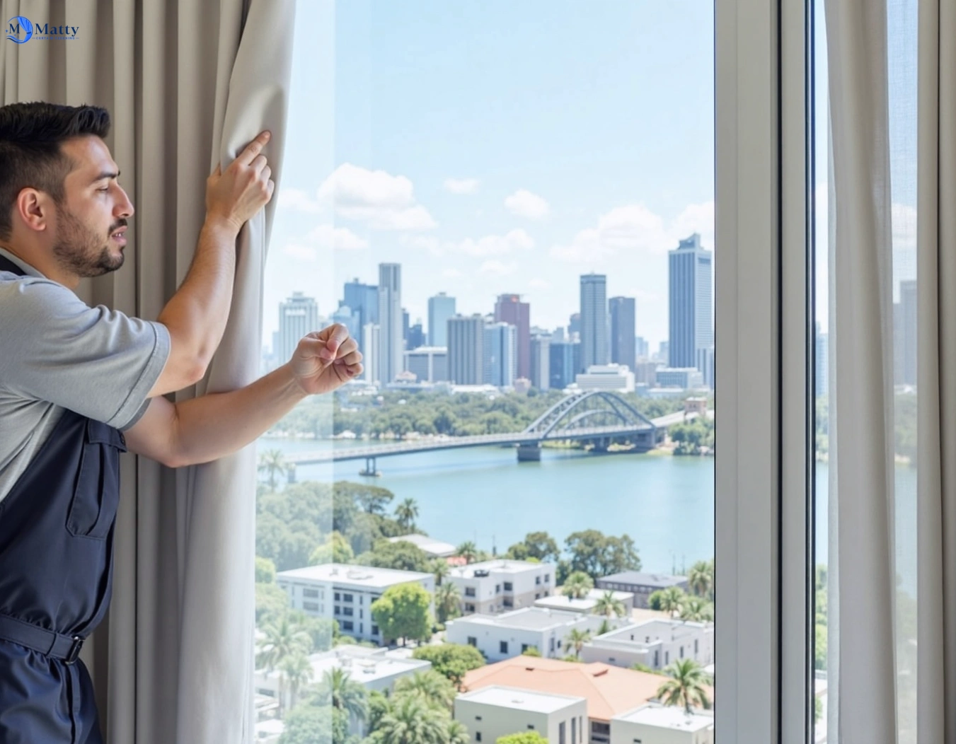 Professional curtain steam cleaning service highvale QLD by Matty Curtain Cleaning